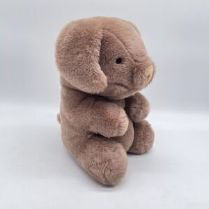 Vintage GUND 1980 Hamlet the Pig Plush Stuffed Animal Mauve Satin Ears Korea